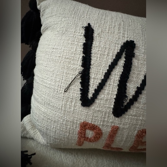 Embroidered ‘Witch Please’ Halloween Pillow with Tassels - Picture 10 of 11